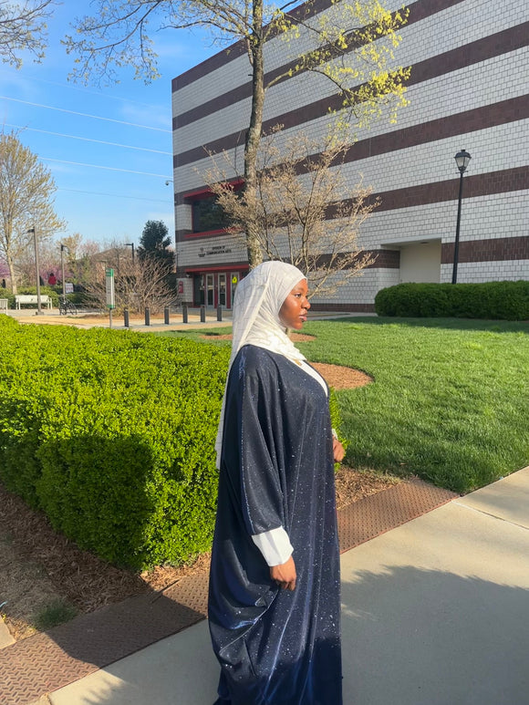 Navy Glimmer Abaya